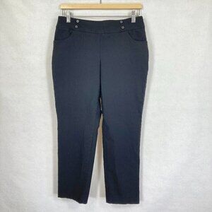 Style & Co  Black Slim Mid Rise Pull On Straight Leg Ankle Pants Med